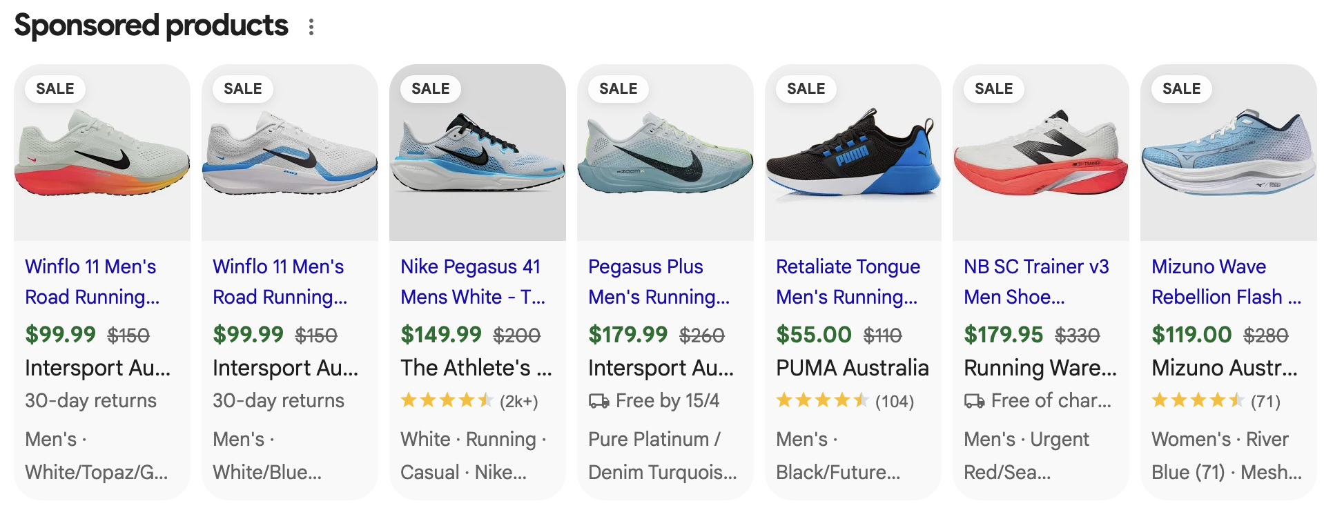 sponsored results for mens running shoes